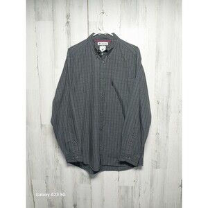 Columbia Shirt Mens Large Gray Plaid Button Up Outdoor Long Sleeve Casual